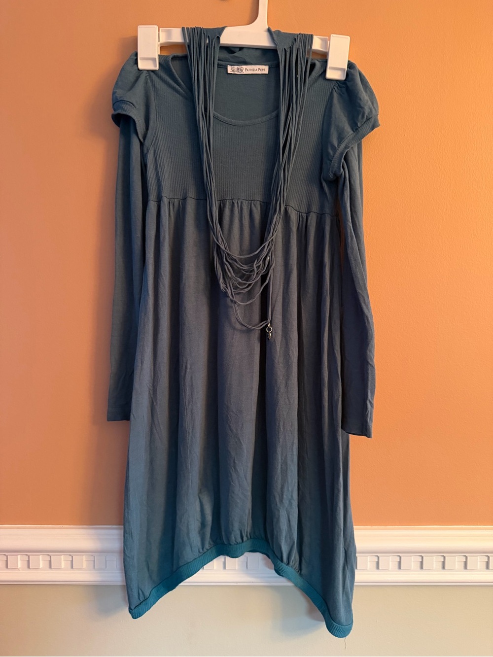 Patricia Pepe Teal Layered Knit Tunic Dress
